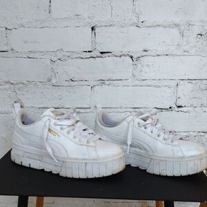 Puma White Chunky Platform Sneakers